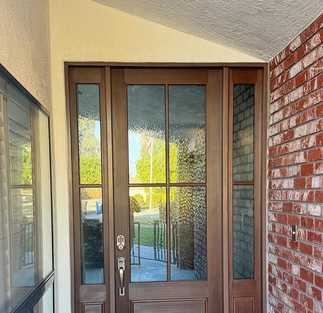 Custom front entry door with sidelights